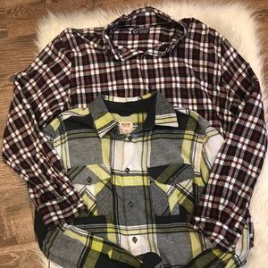 Lot of 2 Flannel Men’s Long Sleeve Shirts